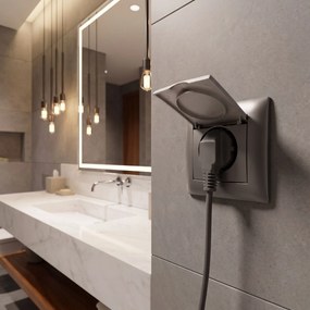 Единичен контакт със заземяване и капаче OSTE JNH005-G Grey