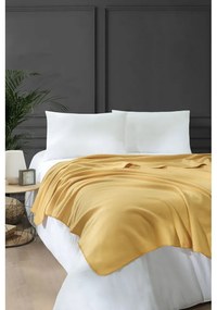 Жълто одеяло от флийс 160x200 cm Bloom – Mijolnir