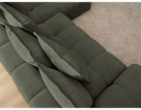 Зелен шенилов сгъваем/с място за съхранение ъглов диван (десен ъгъл) Everest – Bobochic Paris