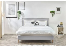 Светлосиво тапицирано двойно легло с решетка 180x200 cm Sary - Bobochic Paris