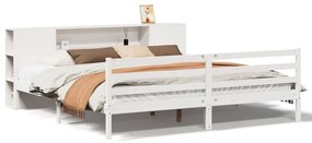 3321861 vidaXL Легло с етажерка за книги, без матрак, 200x200 см, бор масив