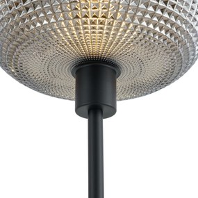 Дизайнерска подова лампа черна с димно стъкло 2 светлини - Brianna