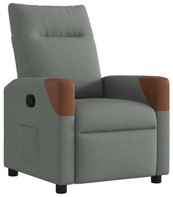 4104810 vidaXL Фотьойл с регулируема облегалка, тъмносив, плат