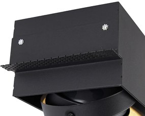 Комплект от 6 вградени прожектора черни GU10 AR111 без рамка - Oneon