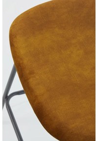 Бар стол от кадифе в цвят горчица 92 cm Emma - Light &amp; Living