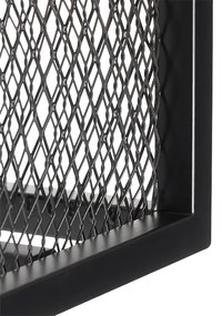 Индустриален стенен аплик черен с мрежа - Cage