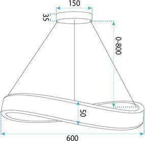 ВИСЯЩА ТАВАННА ЛАМПА SWE066-CP 60cm GOLD