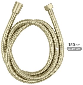 Матово златист душ маркуч от неръждаема стомана 150 cm Brass – Wenko