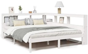 3324318 vidaXL Легло с етажерка за книги, без матрак, 140x200 см, бор масив