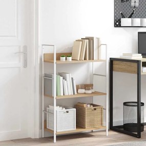 288221 vidaXL Библиотека с 3 рафта, дъб, 60x27,6x90,5 см, инженерно дърво