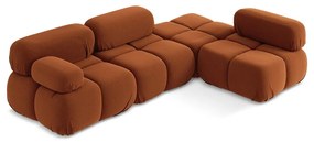 Оранжев кадифен модулен ъглов диван (десен ъгъл) Lokua – Makamii