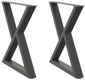 4012730 vidaXL Крака за трапезна маса, 2 бр., антрацит, 80x(72-73,3) см, стомана