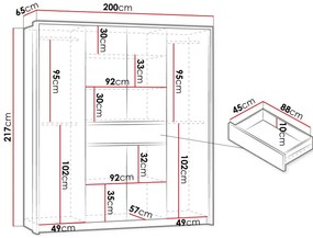 Гардероб Split 200 2-врати