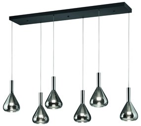 Черно LED висящо осветително тяло със стъклен абажур Cipera – CINQUE