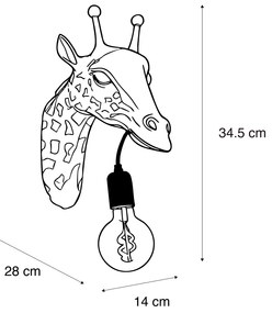 Класическа стенна лампа черна - Animal Giraffe
