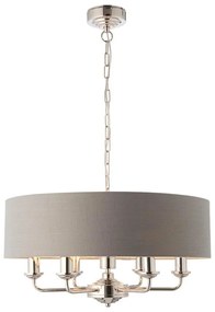Endon 94373 - Пендел HIGHCLERE 6xE14/40W/230V сив/лъскав хром
