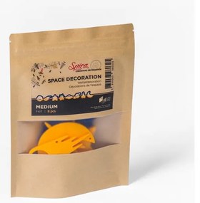 Комплект от 8 коледни украси от жълт и син филц - Spira