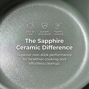 Касерола с капак Swiss Haus SH-ZSP16G, 16х8 см, 1.3 л, Sapphire-керамично покритие, Индукция, Тюркоаз