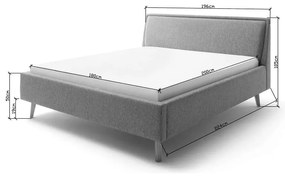 Зелено/синьо двойно легло 180x200 cm тапицирано с място за съхранение с включена подматрачна рамка Frieda – Meise Möbel