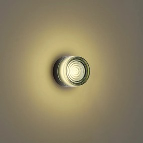 Дизайнерска стенна лампа черна със светлозелено стъкло IP44 - Michele