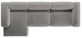 Светлосив ъглов диван от рипсено кадифе (ляв ъгъл) Bergano – Cosmopolitan Design