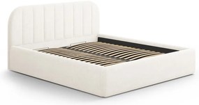 Двойно легло 200x200 cm тапицирано с място за съхранение с включена подматрачна рамка в цвят слонова кост Juno – Windsor &amp; Co Sofas