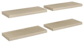 323876 vidaXL Окачени стенни рафтове, 4 бр, дъб, 60x23,5x3,8 см, МДФ