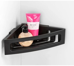 Черен ъглов самоносещ пластмасов рафт за баня Bralia - Wenko