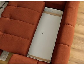 Сгъваем/с място за съхранение ъглов диван в тухлен цвят (ляв ъгъл/L форма) Fuji – Bobochic Paris