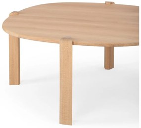 Кръгла масичка за кафе от масивен дъб в естествен цвят ø 100 cm Kulin – Gazzda