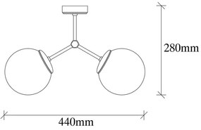 Таванна лампа в бяло-златист цвят Damar - Opviq lights