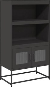 853368 vidaXL Висока дъска черна 68x39x123 cm Стомана