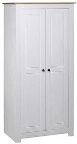 282666 vidaXL Гардероб, бял, 80x50x171,5 см, бор масив, стил Панама