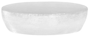 246506 vidaXL Маса за кафе, кована, сребриста, 100x50x28 см, алуминий