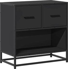 848694 vidaXL Нощно шкафче черен 60x31x60 cм Изработена дървесина и метал