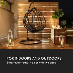 Blumfeldt Fiamme Triangolo, етанолови фенери, комплект 2 броя, горелка от неръждаема стомана, 0,3 литра, време на горене 4 часа