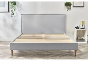 Светлосиво тапицирано двойно легло с решетка 180x200 cm Sary - Bobochic Paris