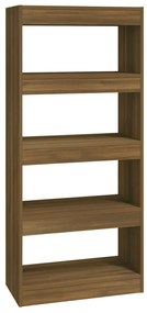 813607 vidaXL Библиотека/разделител, кафяв дъб, 60x30x135 см, инженерно дърво
