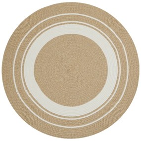 Кръгъл външен килим в естествен цвят ø 150 cm - NORTHRUGS