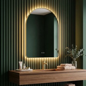 Огледало LED 80x60cm CAMLOT Brush Gold