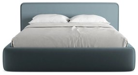Синьо двойно тапицирано легло с място за съхранение и включена подматрачна рамка 160x200 cm Kiana – Makamii