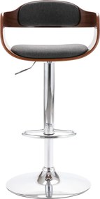 287406 vidaXL Бар табуретка, шперплат и сив текстил