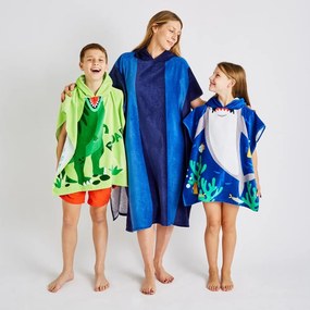 Синьо памучно пончо на райета - Catherine Lansfield