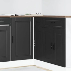 854299 vidaXL Кухненски шкаф "Porto", черен, инженерно дърво