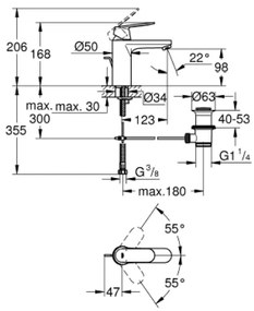 Кран за тоалетна Grohe Eurocosmo II-Silver