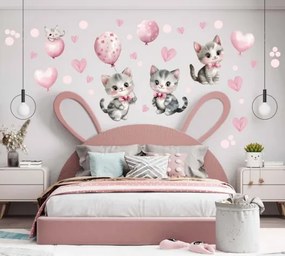 Детски стикер за стена - розови котенца Šírka: 100 cm | Dĺžka: 200 cm