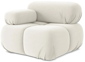 Бял кадифен модул за диван (ляв ъгъл) Lokua – Makamii