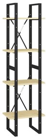 806422 vidaXL 4-етажна библиотека, 40x30x140 см, борово дърво масив