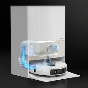 Прахосмукачка робот Dreame L20 Ultra Complete, 5300 Pa, 5200 mAh, 75W, До 300м2, 3D Картографиране, LDS сензор, Станция за зареждане, Автономия до 210 мин, Бял