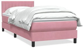 3316430 vidaXL Боксспринг легло с матрак, розово, 80x220 cm, кадифе